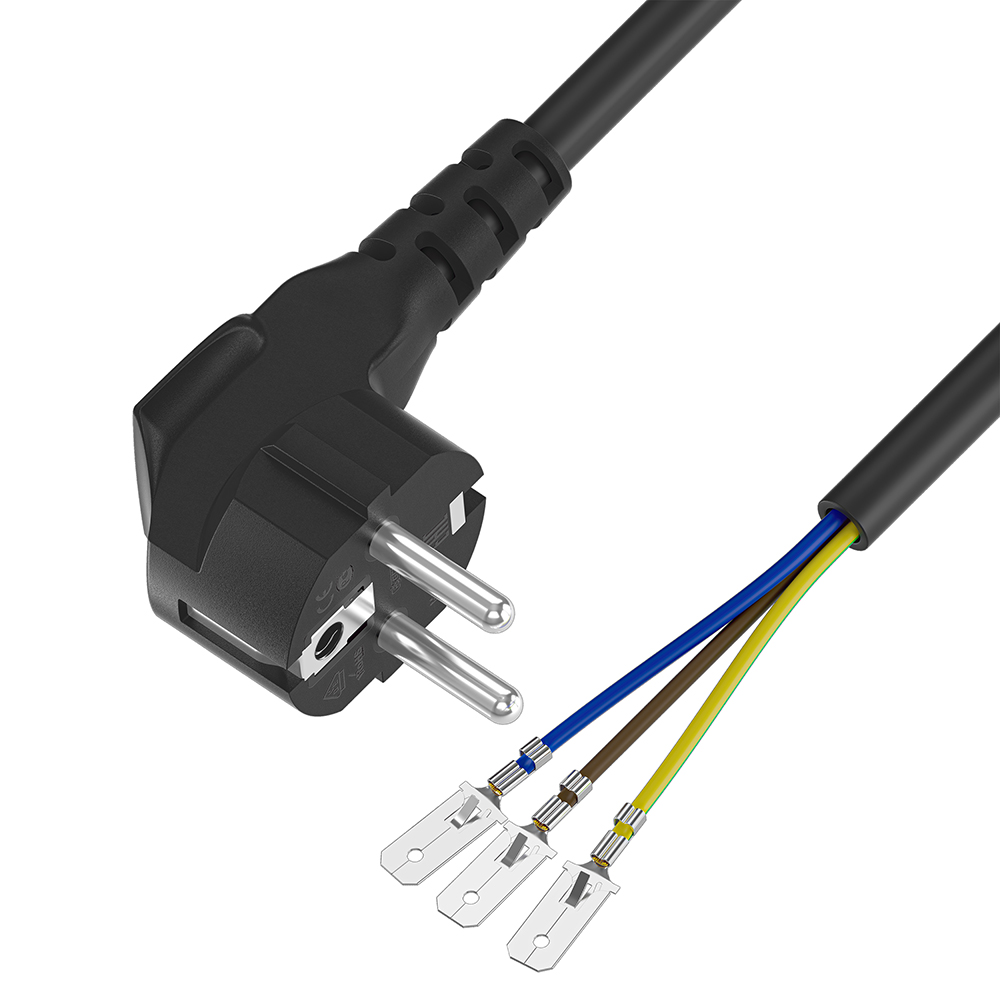 GCR PRO Кабель питания DIY евровилка Schuko - клеммы ножевые штекер медь