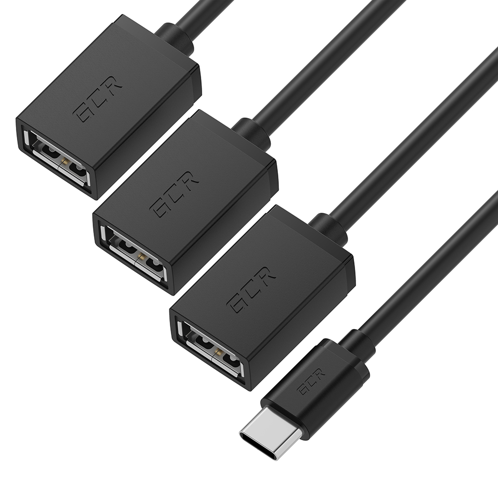 GCR PRO USB Hub Type-C переходник разветвитель на 3 USB порта