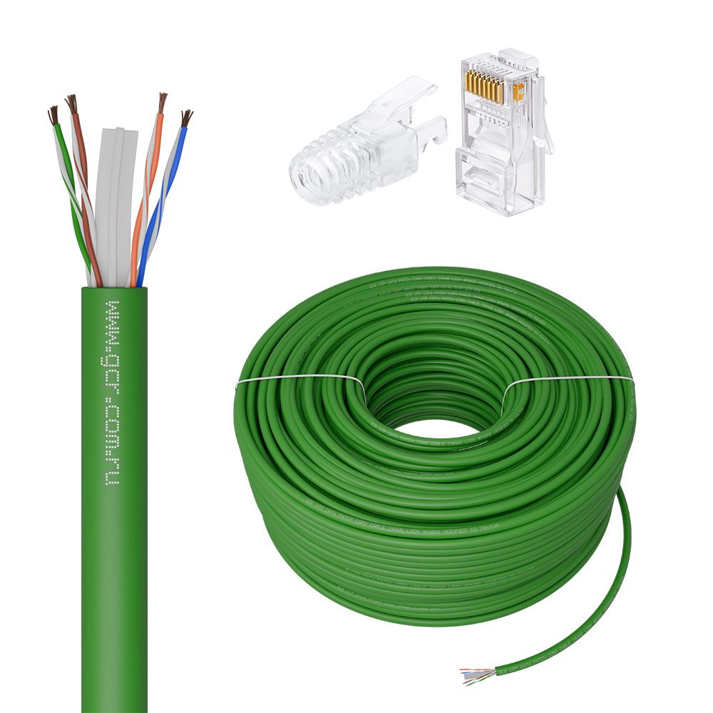 GCR PRO Кабель LAN DIY витая пара в бухте UTP кат.6А CCA LSZH + коннекторы RJ-45 8p8c