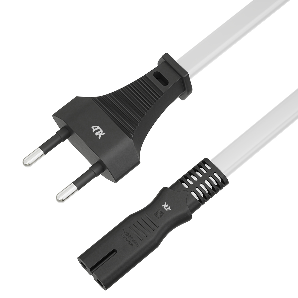 Кабель питания 220V плоская вилка - C7 восьмерка для аппаратуры 2x0,5