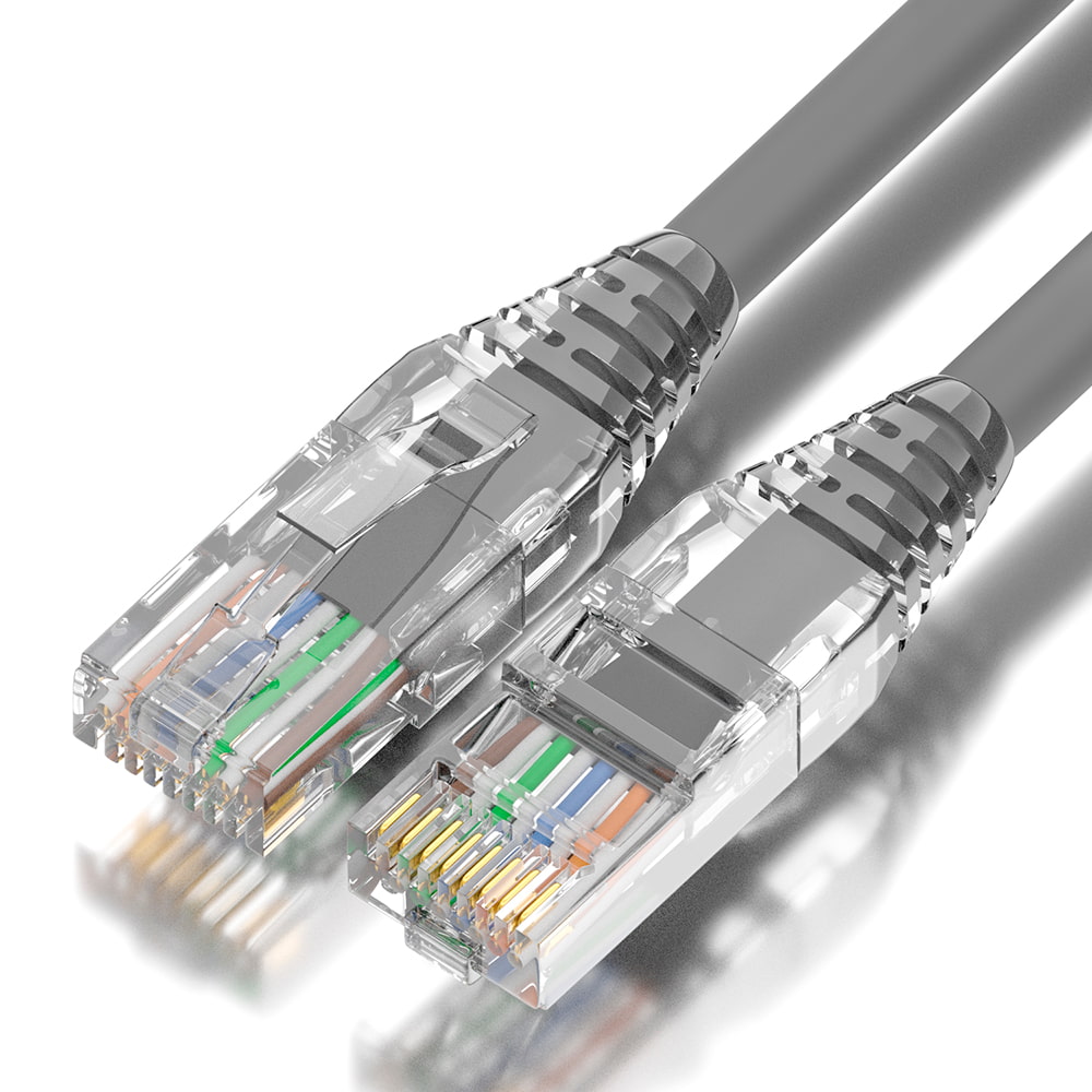 GCR Патч-корд LSZH кат.6 UTP 24 AWG RJ45 коннектор ABS T568B