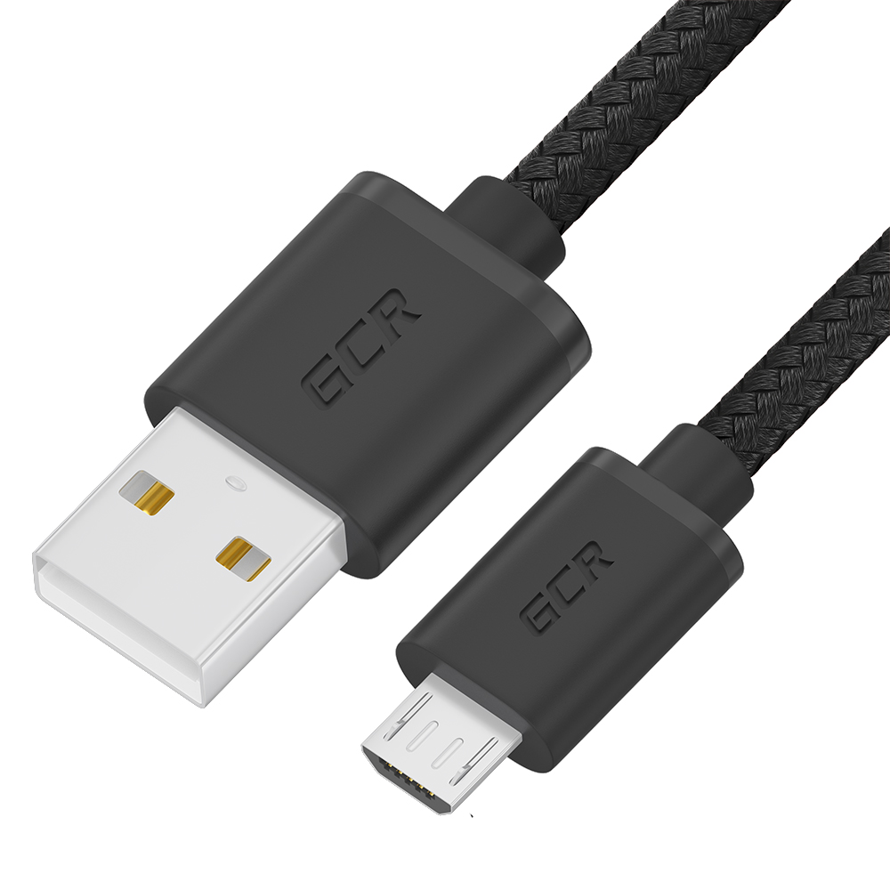 GCR PRO Кабель MicroUSB быстрая зарядка QC в оплетке нейлон