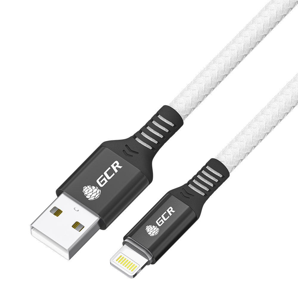 GCR PRO Кабель AM/Lightning для iPhone Max 2.4A в оплетке нейлон