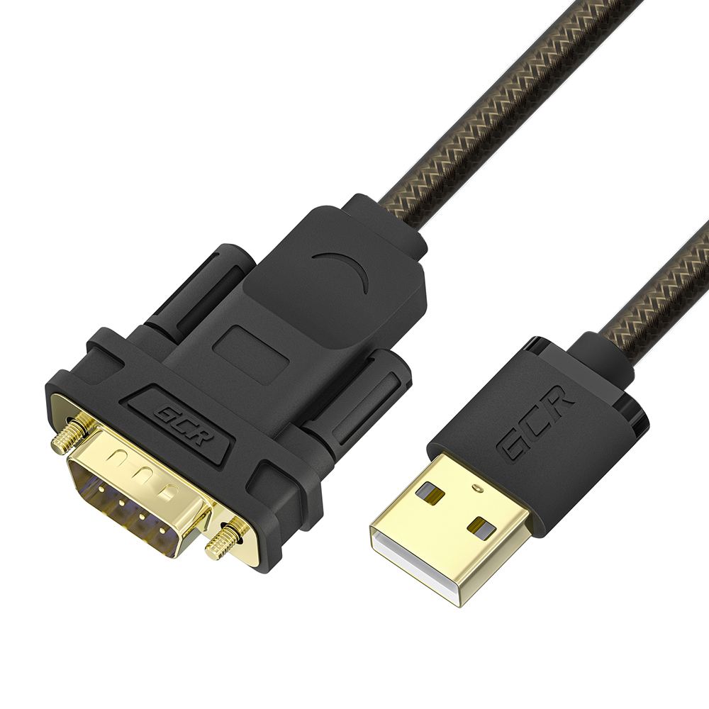 GCR PRO Конвертер-переходник PROF USB2.0 AM/DB9 RS-232  c чипсетом PL2303GS экран армир