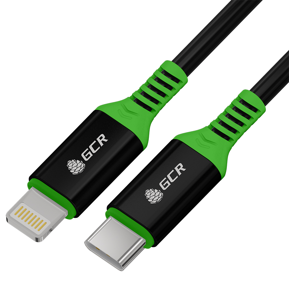 GCR PRO Кабель TypeC/Lightning быстрая зарядка 18W PD для iPhone силикон