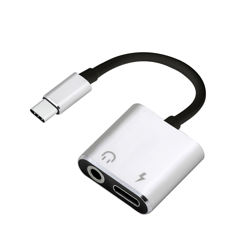 Аудио адаптер TypeC - jack 3.5mm + TypeC для зарядки и для наушников