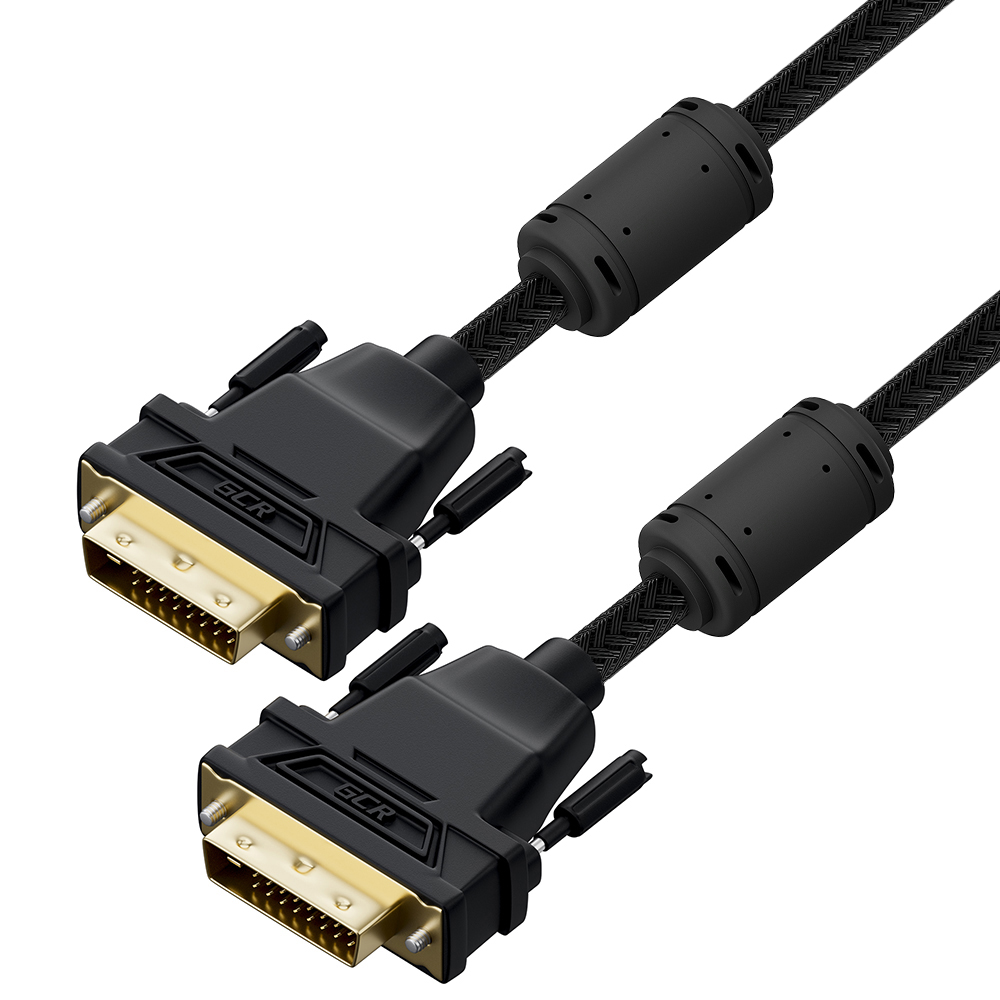 GCR PRO Кабель PROF DVI-D Dual Link M/M ферриты 3Х экран в оплетке нейлон