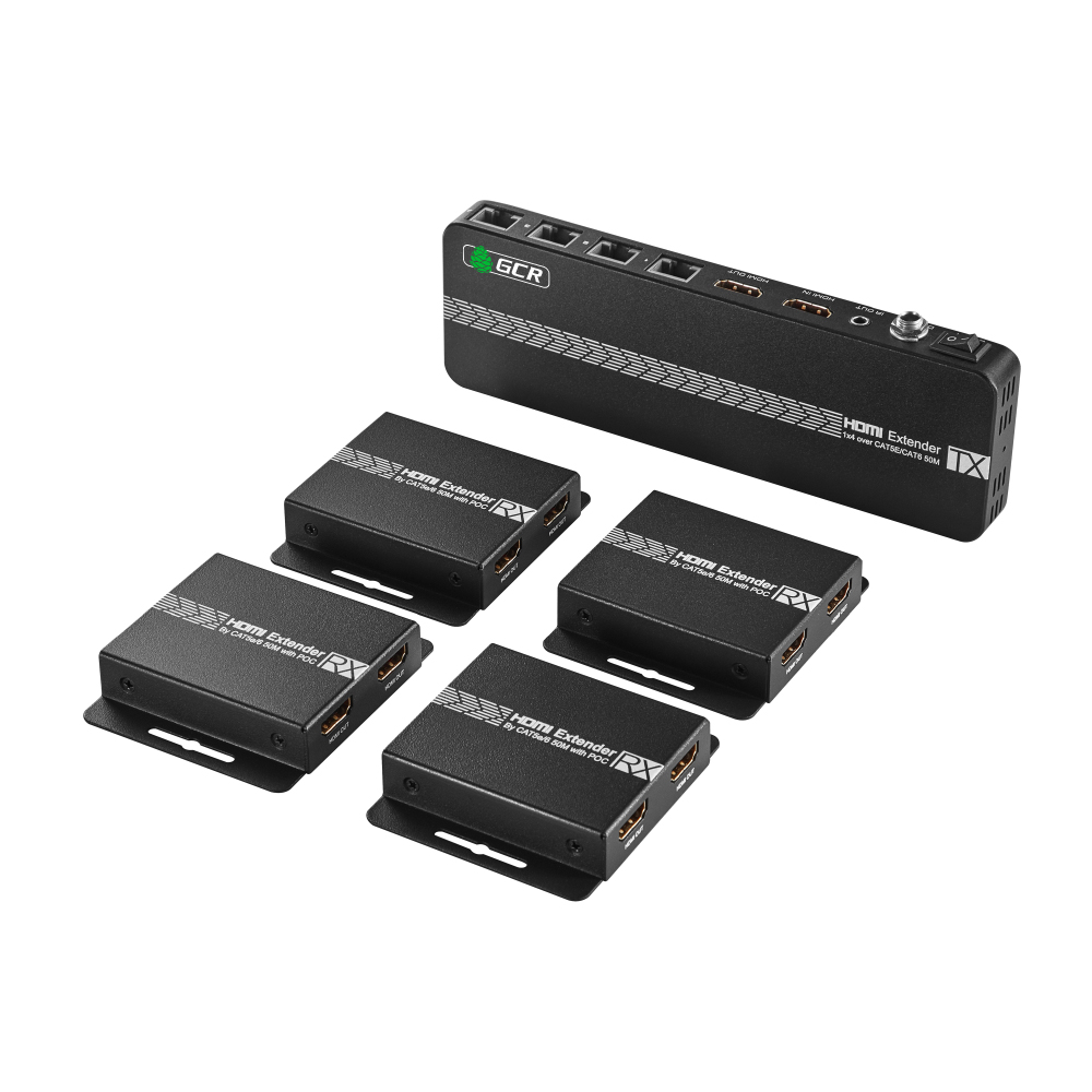 GCR PRO Сплиттер - удлинитель HDMI по витой паре 1x4 на 9 дисплеев