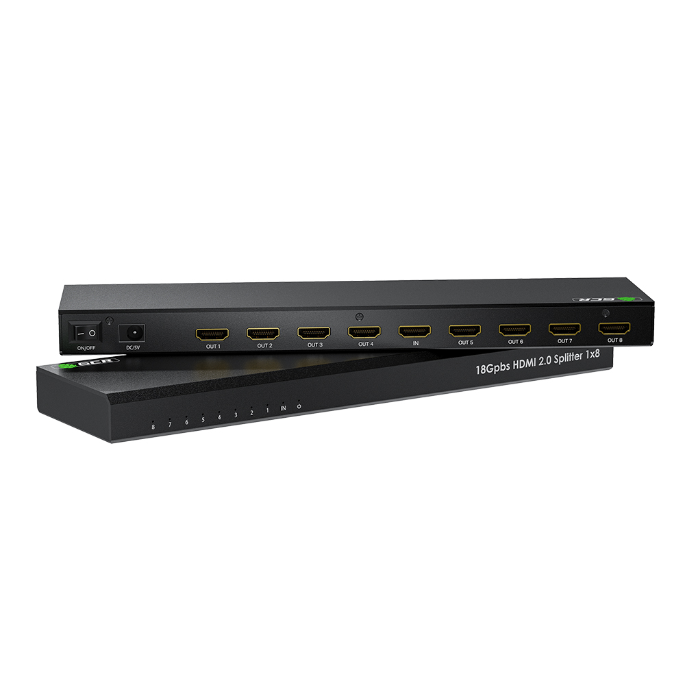 GCR PRO Разветвитель HDMI v2.0 1 на 8 выходов 4Kx2K 60Hz 18Гбит/c 4:4:4