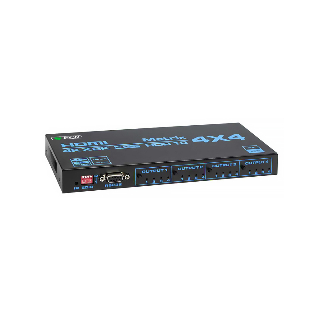 GCR PRO Матричный переключатель HDMI 2.0 4x4 4K60Hz HDCP2.2 18G IR RS232