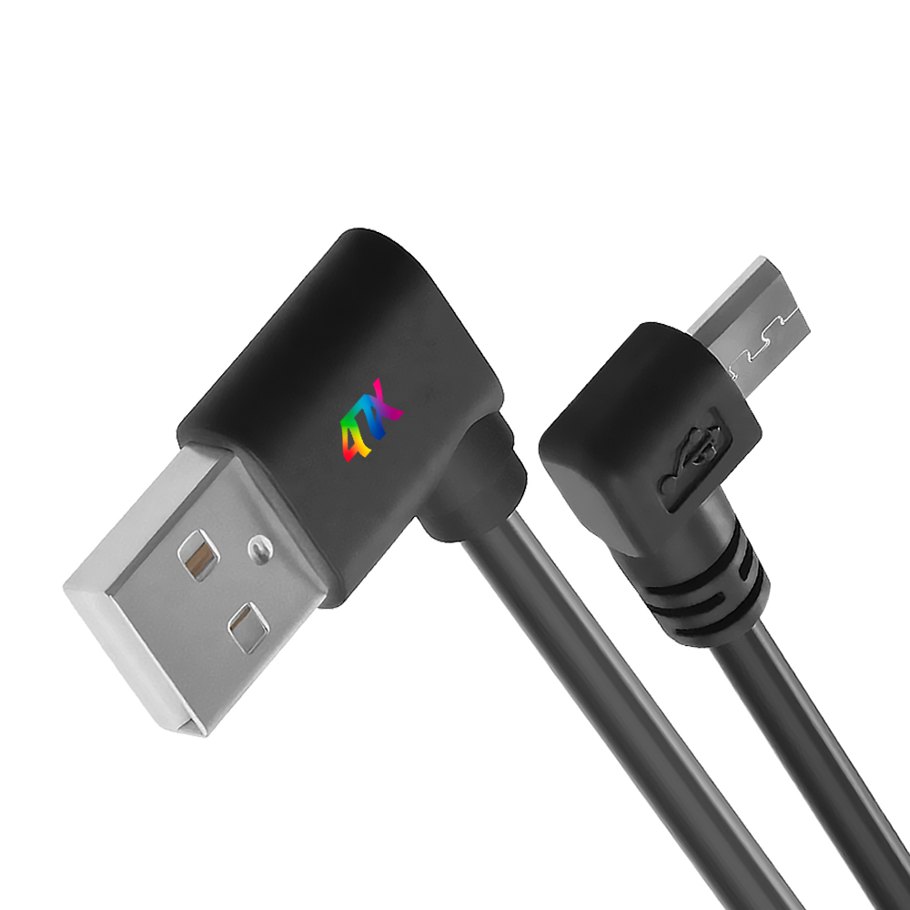 Короткий угловой кабель MicroUSB для зарядки от Power Bank для Samsung Xiaomi Huawei