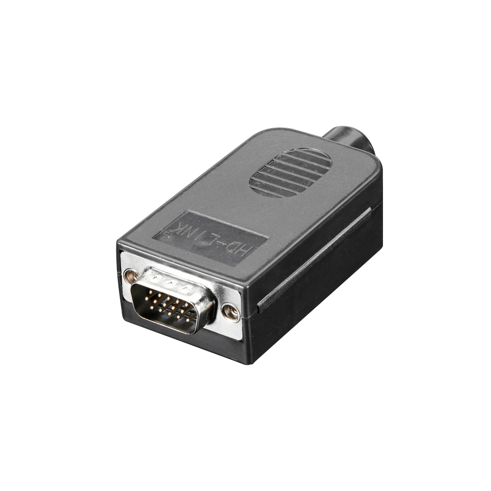Разъем DIY VGA DB15 Male 3+6 в корпусе пластик