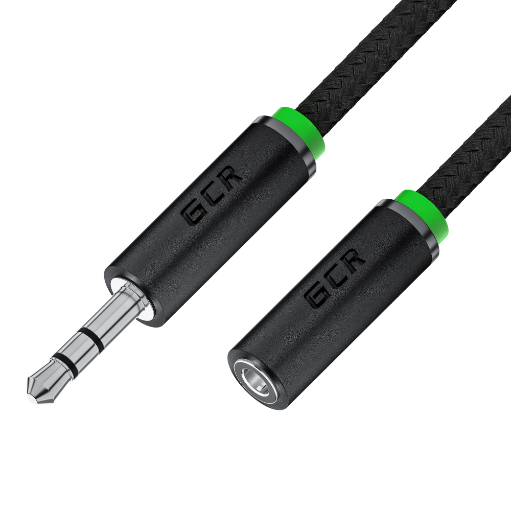 GСR PRO Удлинитель аудио jack 3,5mm M/F в оплетке текстиль