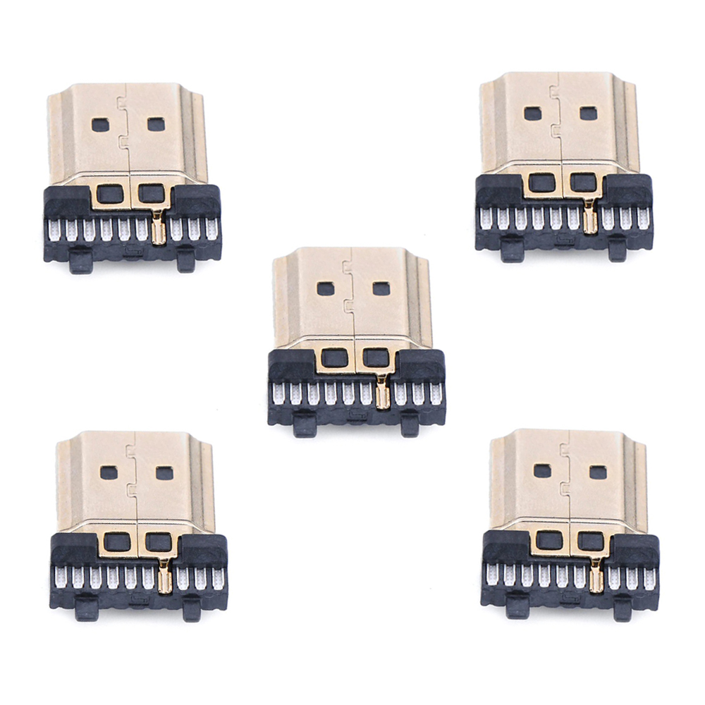GCR Коннектор HDMI 1.4 M позолоченный (5 шт)