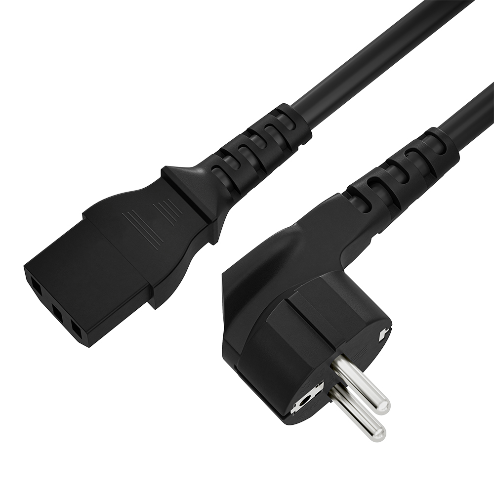 Кабель питания С13 евровилка 220В угловой 3*0,5mm