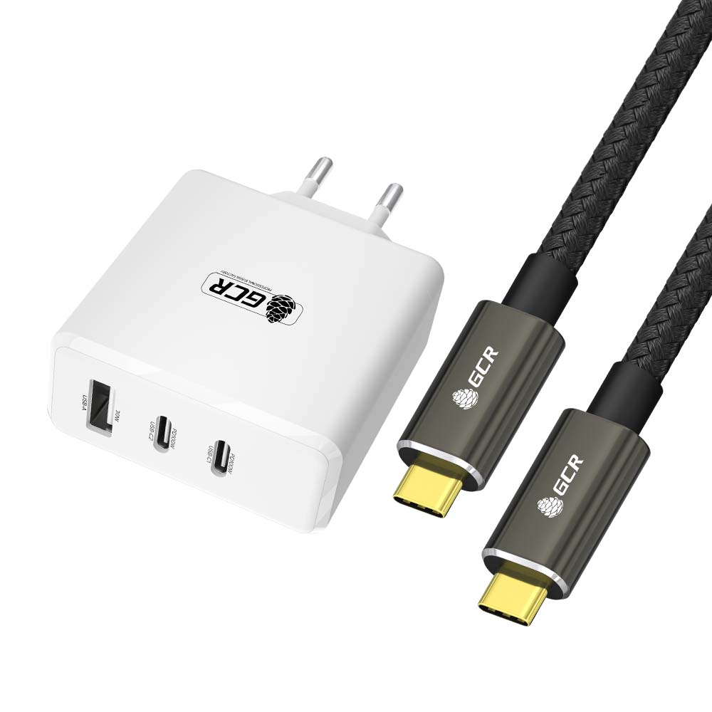 GCR PRO Комплект СЗУ 100W GaN QC/PD 3.0+кабель TypeC Thunderbolt 4/USB3.1