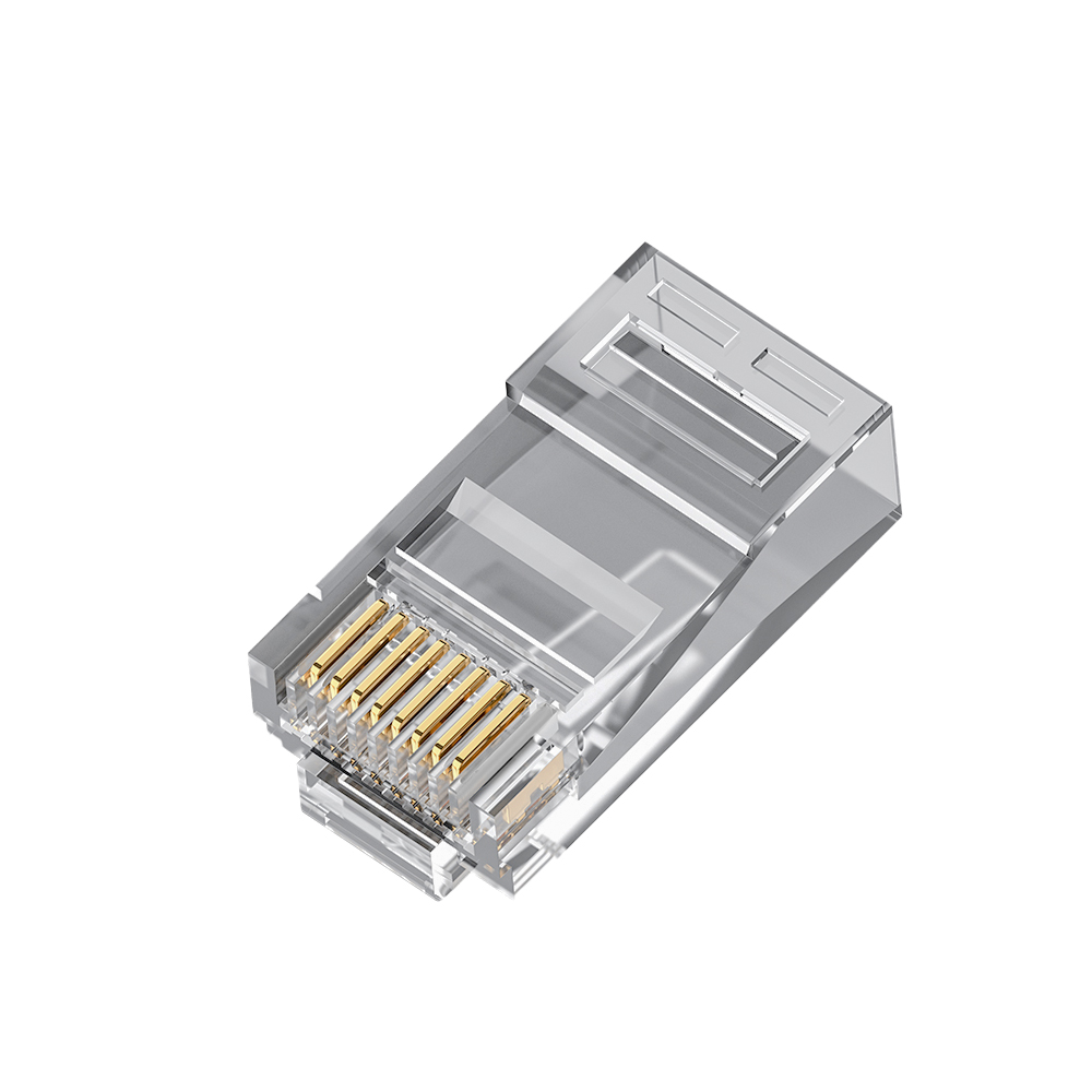 GCR Коннектор RJ-45 cat 5e UTP 8p8c 10шт для многожильного кабеля контакты GOLD