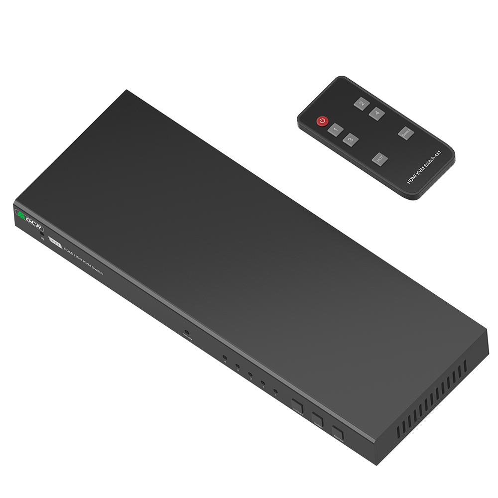 GCR PRO Переключатель KVM HDMI 2.0 + USB 4 компьютера к 1 монитору 4K60Hz HDCP 2.2 Hot key & Audio + 4 кабеля USB для ПК