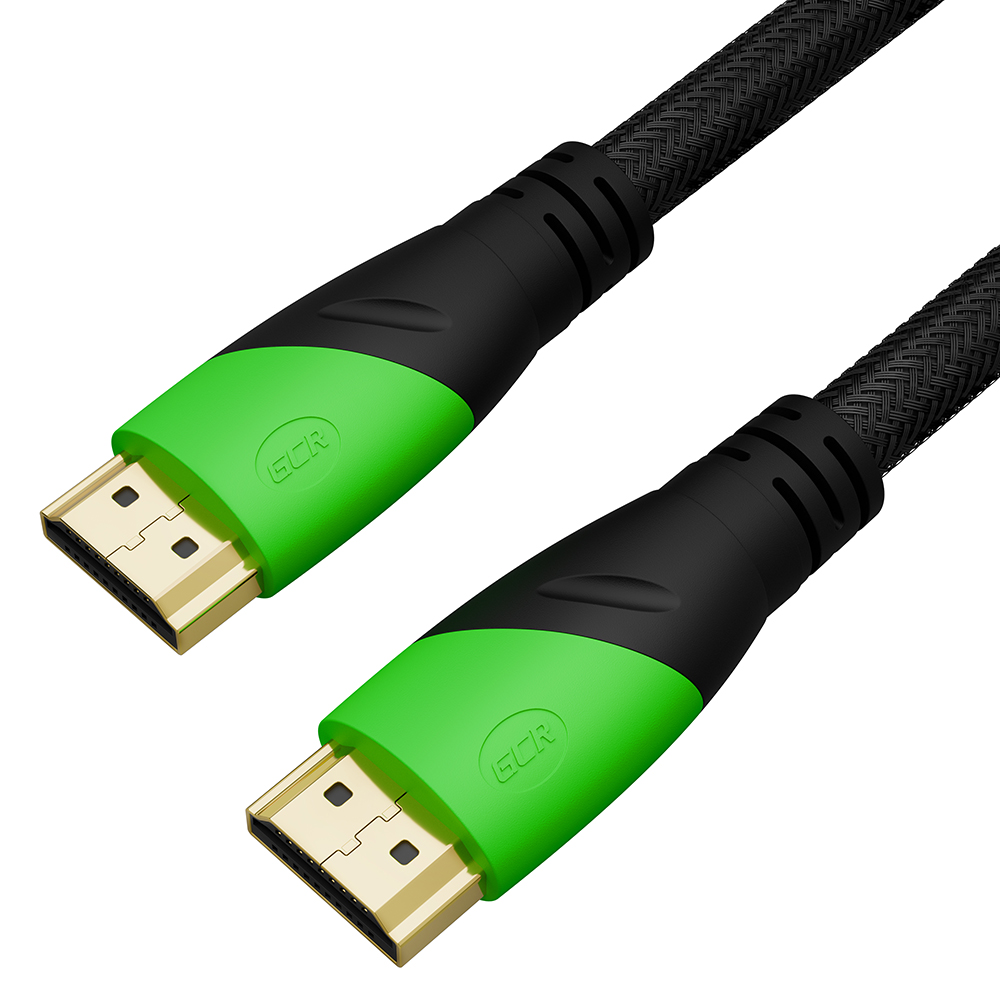 GCR PRO Кабель HDMI 2.0 3Х экран UHD 4K 60Hz 18 Гбит в оплетке нейлон