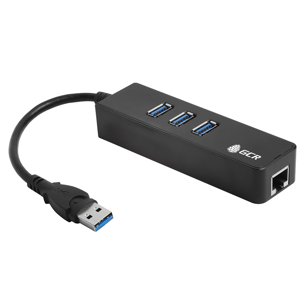 GCR PRO USB 3.0 Разветвитель на 3 порта + Ethernet RJ-45