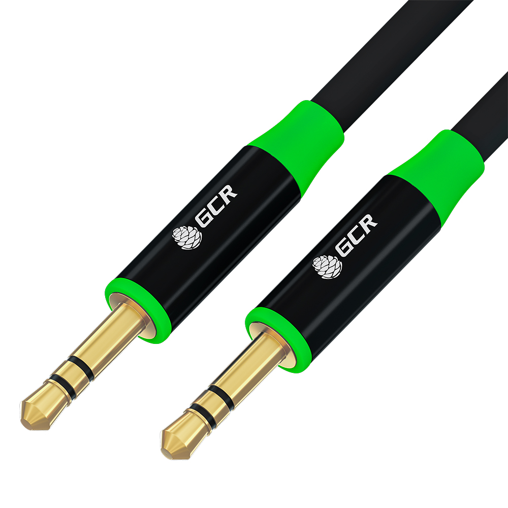 GCR PRO Кабель аудио jack 3.5mm M/M GOLD AL корпус