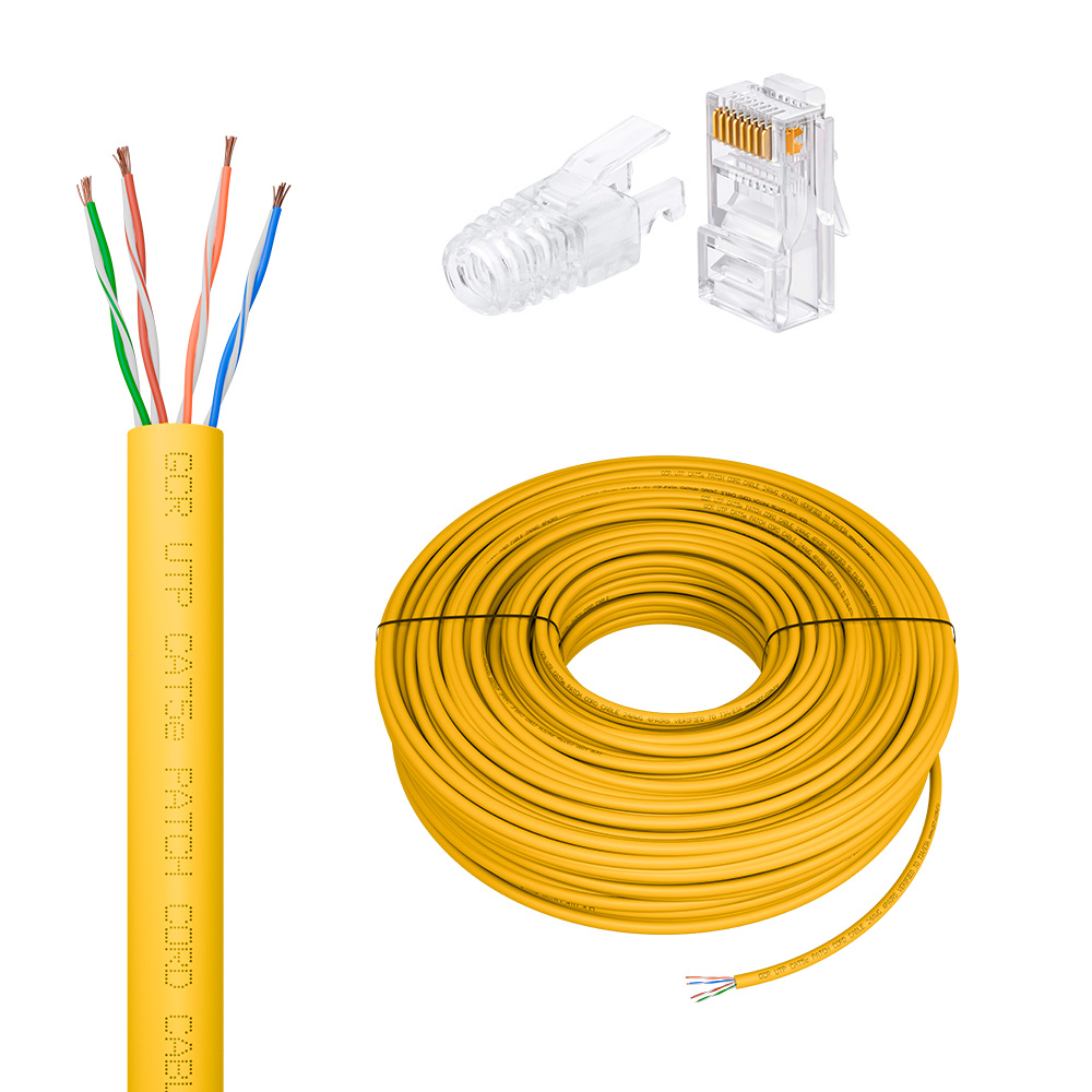 GCR PRO Кабель LAN DIY витая пара в бухте UTP кат.5e CCA + коннекторы RJ-45 8p8c