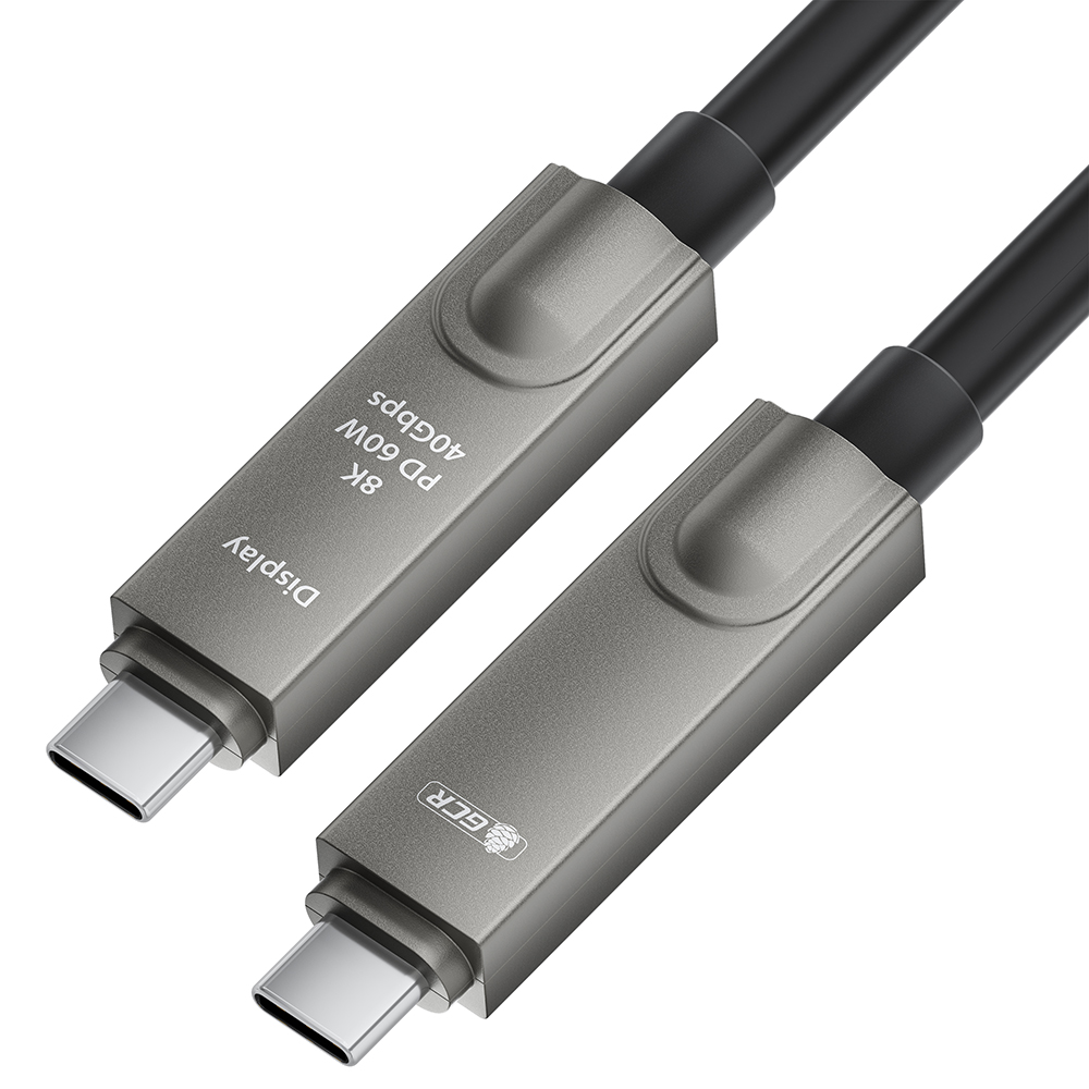 GCR PRO Кабель AOC Type-C оптический 8K60Hz 40Gbps PD 60W M/M