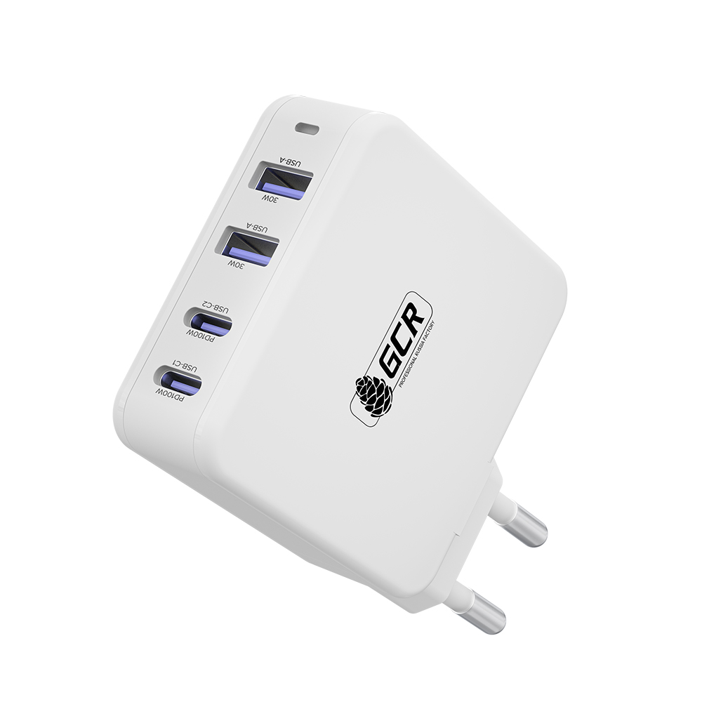 GCR PRO Сетевое зарядное устройство 100W GaN 2xUSB+2хUSB-C QC/PD