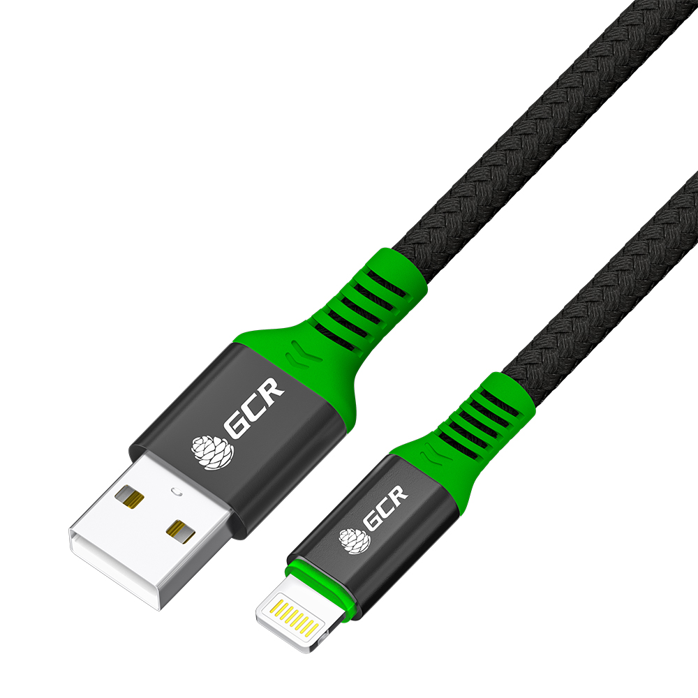 GCR PRO Кабель AM/Lightning для iPhone Max 2.4A в оплетке нейлон